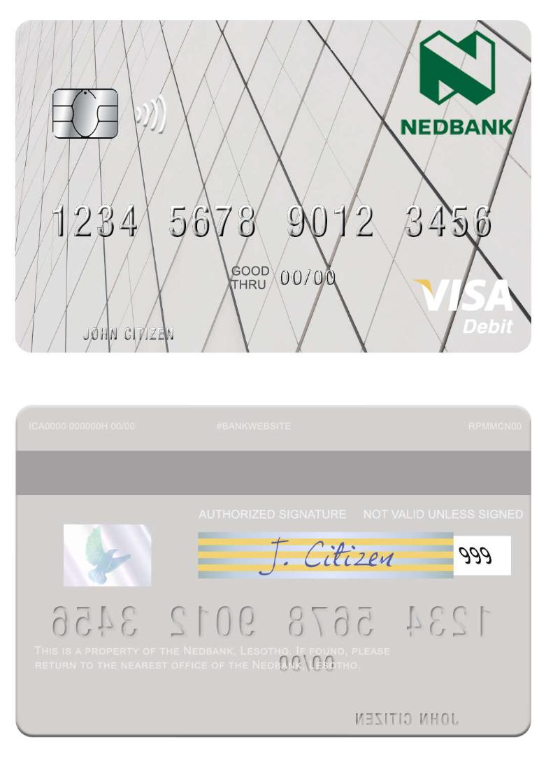 Lesotho Nedbank visa debit card